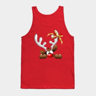 Funny Christmas Reindeer Cartoon Tank Top